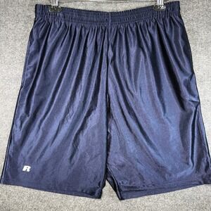 Russell Athletic Dazzle Basketball Shorts Mens XL Navy Drawstring Vintage Y2K